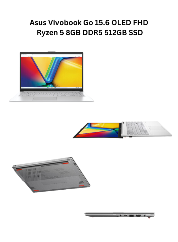 Asus Vivobook Go 15.6 OLED FHD Ryzen 5 8GB DDR5 512GB SSD